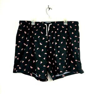 Bermies Mens Swim Trunks Classic Cut XXL Watermelons Black Pink